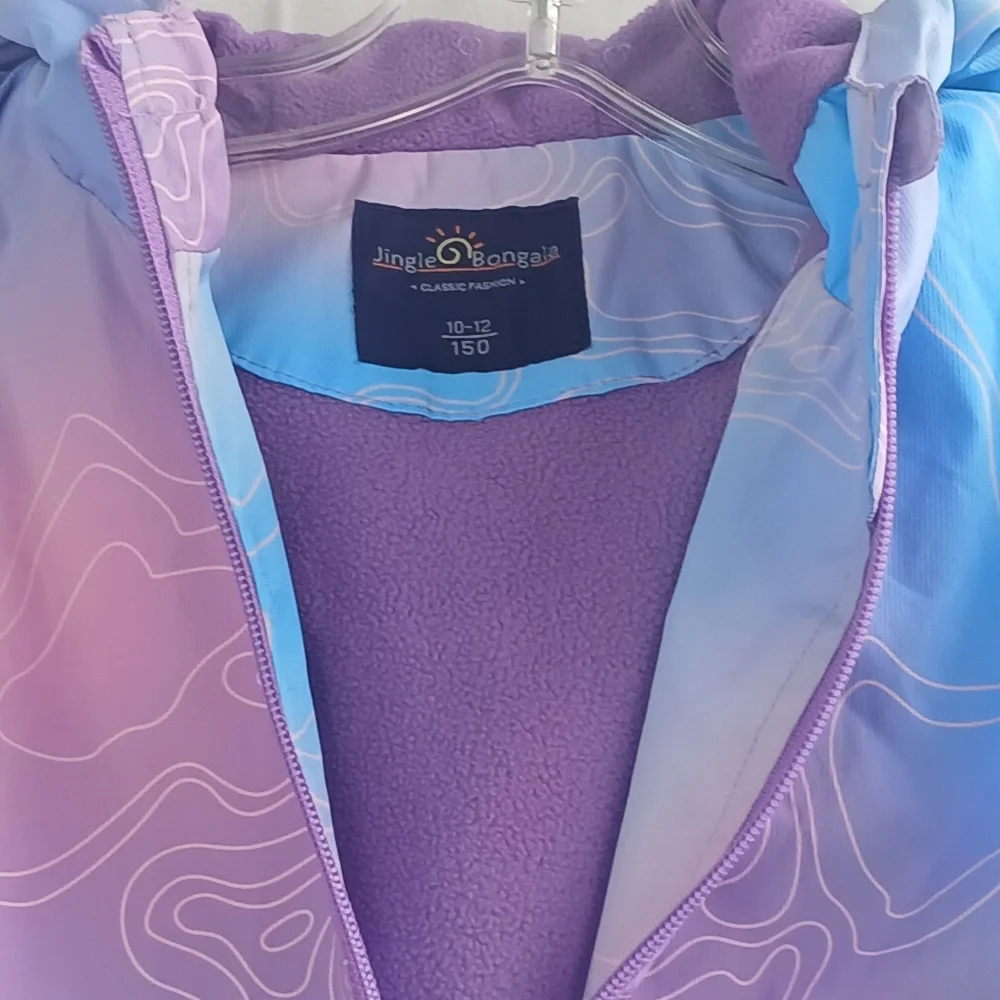 Girls Jacket Full Zip Purple Pink Size 10-12 Winter Clothing for Kids‎